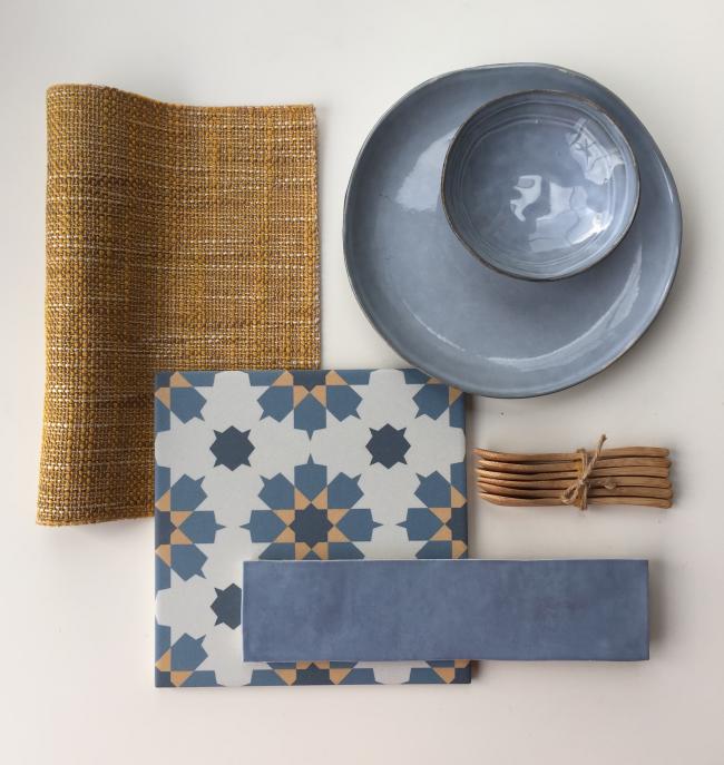 LA VILLETTE BENOIT JAUNE + ATELIER 6.2x25 BLEU LUMIERE GLOSSY